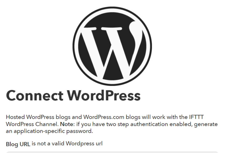 What to do if IFTTT does not connect my self-hosted WordPress site?