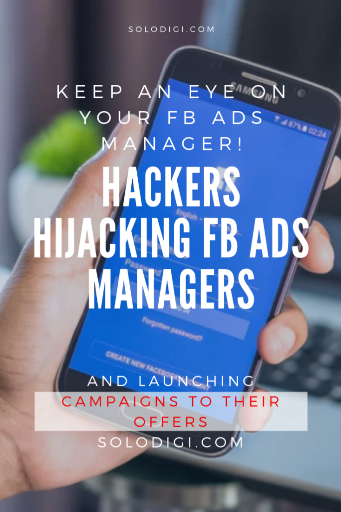 Hackers hijacking FB Ads Managers